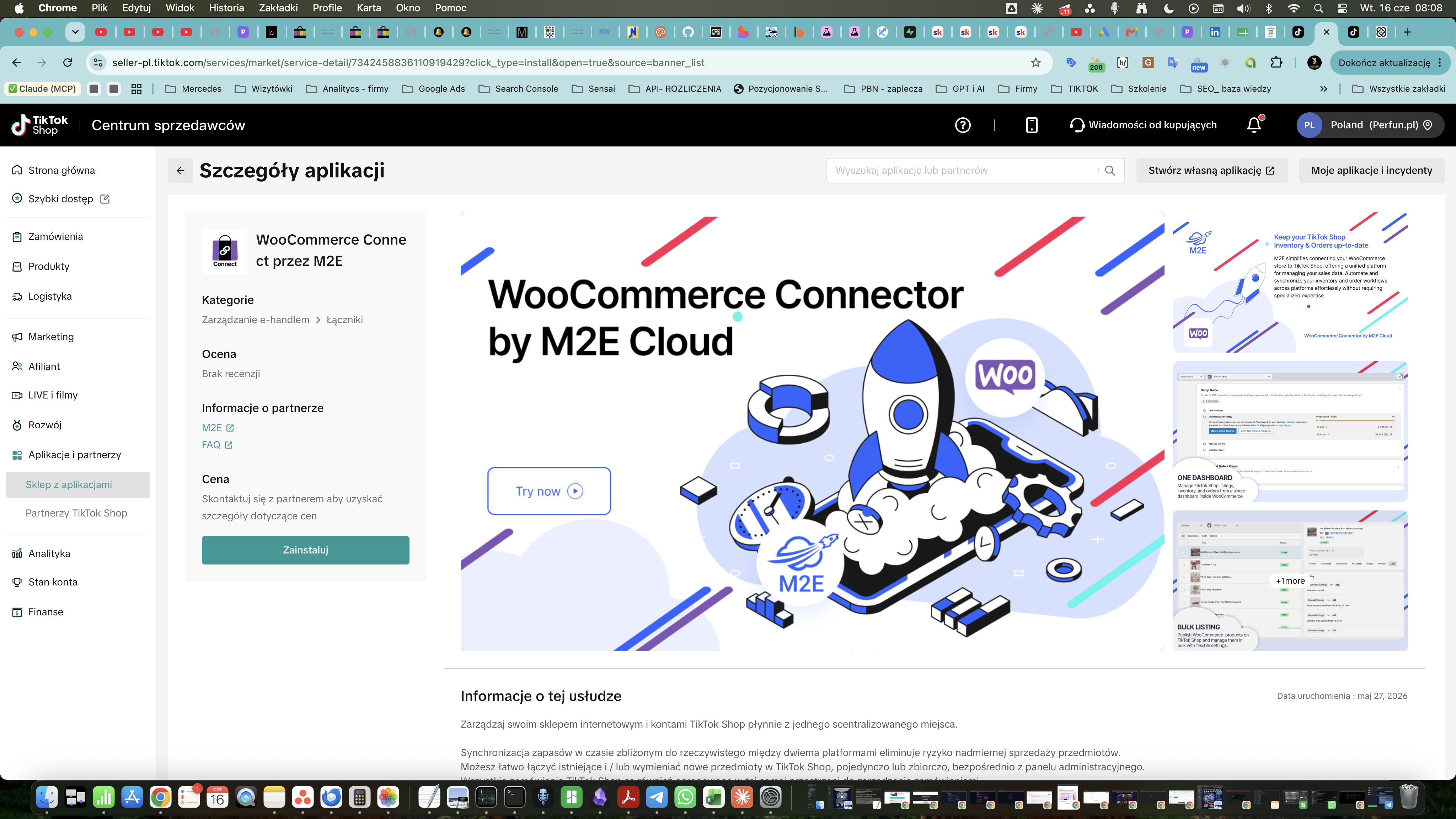 Strona aplikacji WooCommerce Connector by M2E Cloud
