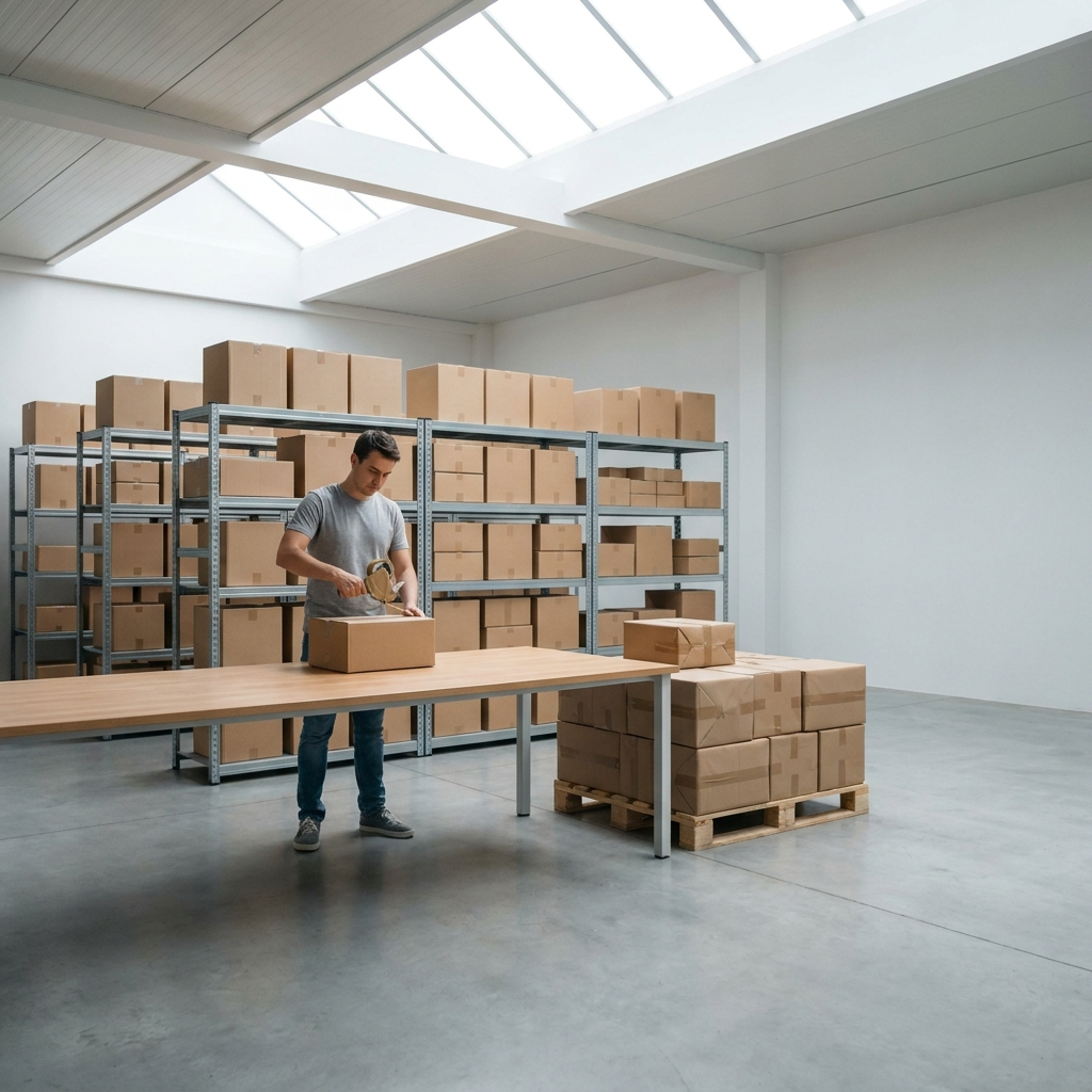 Pakowanie zamówień e-commerce w małym magazynie
