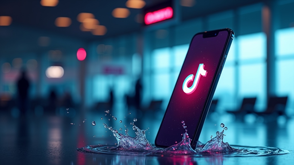 Telefon kobiety wpada do łazienki na lotnisku, gdy jej samolot wsiada, podczas nieudanego tańca na TikToku